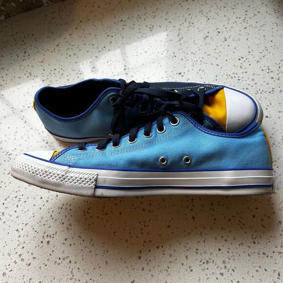 Blue and Gold Custom Converse All Star Shoes Mens 10.5 - Picture 6 of 7